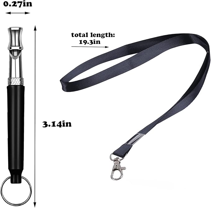 3 Pcs Ultrasonic Dog Whistle with Lanyard Professional Recall Dog Stop Barking Control Device Adjustable Ultrasonic Silent Dog Whistle for Dog (White+Black+Orange)