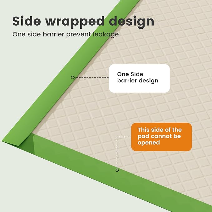 Gardner Pet Dog Pee Pads Extra Large 28"x34", XL Thicker ECO Green Disposable Puppy Training Pads Super Absorbent Full Edge-Wrapping Pad for Dogs, Puppies, Cats, Rabbits (150 Count)