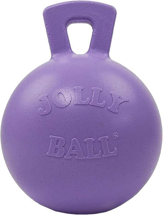Jolly Pets Tug-n-Toss Heavy Duty Dog Toy Ball with Handle, 8 Inches/Large, Light Purple