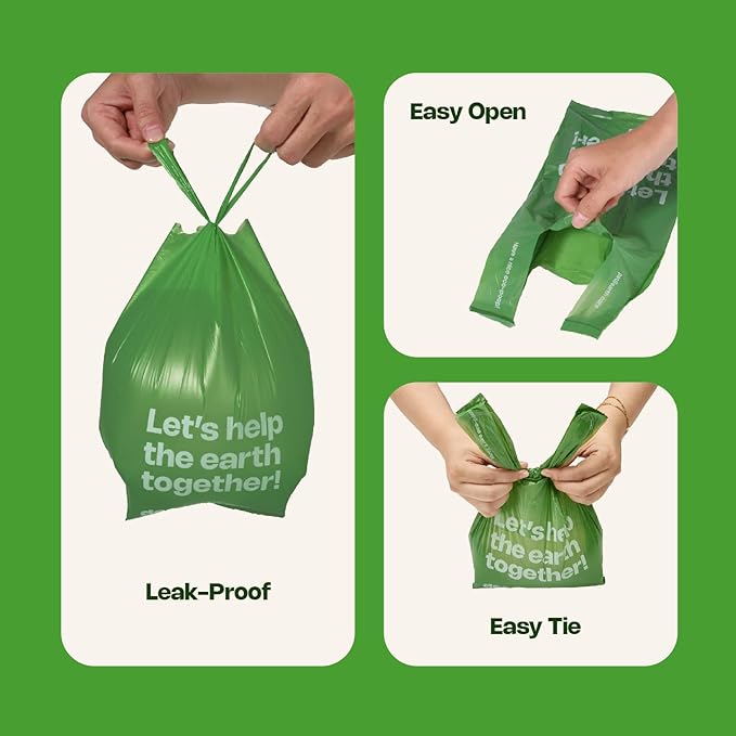 Dog Poop Bags with Handles 300 Count Big Sizes Leak Proof and Extra Thick Waste Bags for Walking Small Medium Large Dogs Cats Litter Unscented