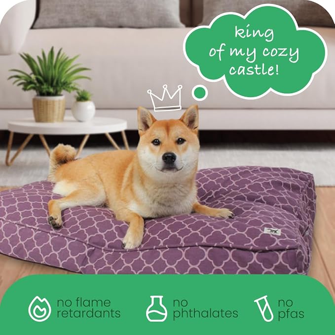 Molly Mutt Medium to Large Dog Bed Cover - Royals Print - Measures 27”X36”X5’’ - 100% Cotton - Durable - Breathable - Sustainable - Machine Washable Dog Bed Cover