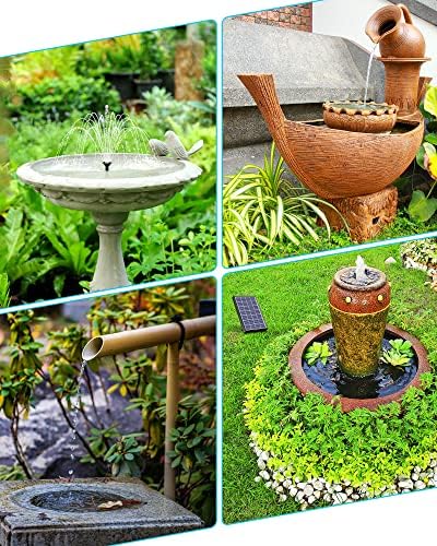 Biling Solar Fountain for Bird Bath, Solar Panel Kit Outdoor Solar Water Pump with 4ft Tubing for Hummingbird Bath, Small Pond and Fish Tank (Pack of 2)