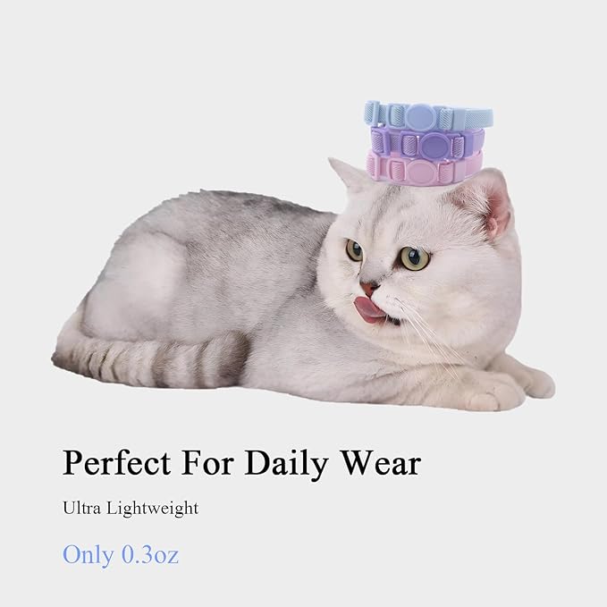 Breakaway Cat Collar with Bell, Safety Buckle Kitten Collar, Elastic Strech Quick Release, Adjustable Lightweight Collars for Girl Boy Cats, Pet Supplies, Accessories, Gifts Purple