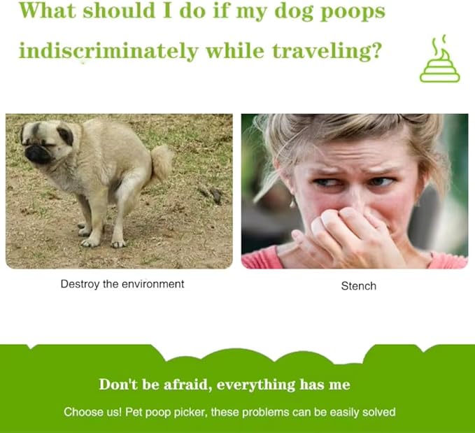 28" Pooper Scooper Foldable Blue Dog Pooper Scooper Poop Scooper with Unbreakable Material and Durable Spring Easy to Use for Grass, Dirt, Gravel