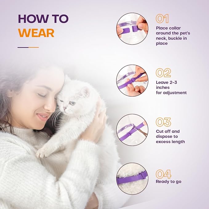 Calming Collar for Cats with Pheromone 4 Pack Cat Calming Collars to Reduce Anxiety & Scratching 30 Days Long-Lasting, Waterproof Cat Calming Collar for Indoor & Outdoor Adjustable Cat Calm Collars