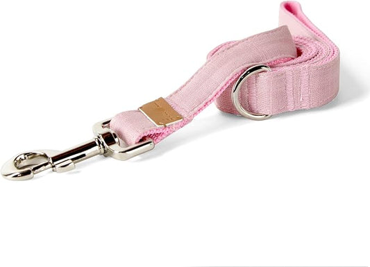 Sam and Maui Linen Blend Dog Leash with D-Ring, 4.5 FT Walking Lead for Large Dog, Rose L