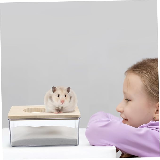 Hamster Sand Bath Kit with Climbing Ladder and Sand Scoop for Small Animals Sandbox for Safe Dust Bath Experience for Hamsters and Chinchillas