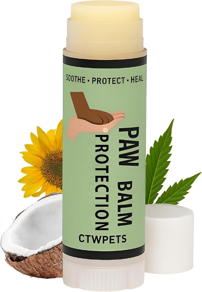 CTWPets Balm for Dogs – Natural Wax Barrier with Mango Butter & Vitamin E, Shields Against Heat, Ice, and Rough Surfaces, Lick-Safe Dog Paw Wax Stick, 0.15 oz (Paw Protection Balm)