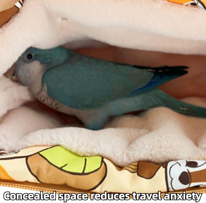 Warm Bird Carrier Bag for Winter Shoulder/Hand Bag Outdoor Portable Travel Carrier with Air Holes for Parakeets Lovebirds Conures Quarkes Caique (Yellow,Large)