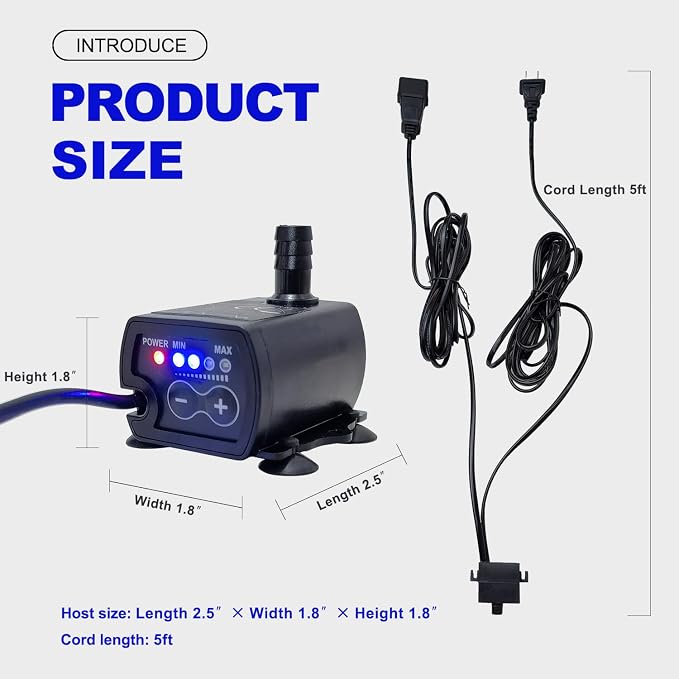 Automatic Small Sump Pump For Dehumidifier,13FT Lift,4 Level Flow Control,Submersible Water Pump With Level Sensor,For HVAC Condensate,Air Conditioner,Tank,GP02