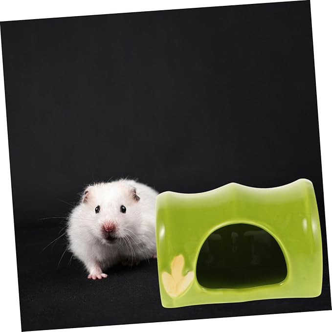 Ceramic Hamster Habitat Hideout Design Small Pet Cave Hamster House Gerbil Hideaway with Smooth Surface Easy-Clean Summer Accessory for Rats and Small Animals