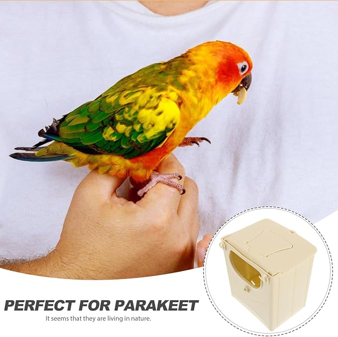 Zerodeko 4-Pack Bird Breeding Boxes Hanging Nesting Houses for Small Birds Finches Sparrows Parakeets Lovebirds with Easy Clean Design and Durable Construction 5.11X5.11X3.93 Inches