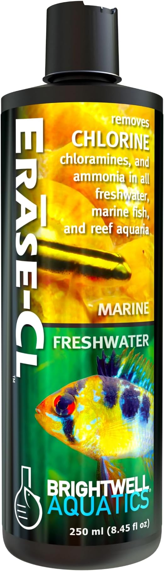 Brightwell Aquatics Erase-Cl Aquarium Water Conditioner & Detox, 250 ml