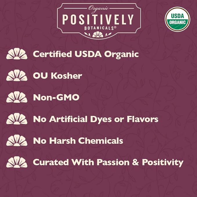Organic Positively Botanicals Company, Tulsi, Herbal Tea Loose Leaf Botanical, 4 Ounce