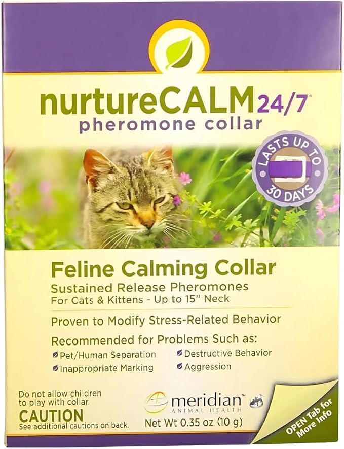NurtureCALM 24/7 Feline Calming Pheromone Collar (Upto 15" Neck) | Limited Edition