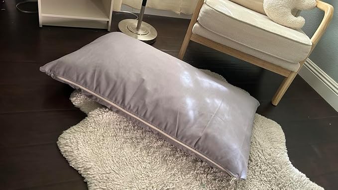 Natural Cotton Canvas Dog Bed – Raw Cotton Filled Pet Cushion Insert, Breathable Eco-Friendly Dog Mattress, Durable Washable Cover with Zipper (Blue Gray, Large 48"x30"x5")