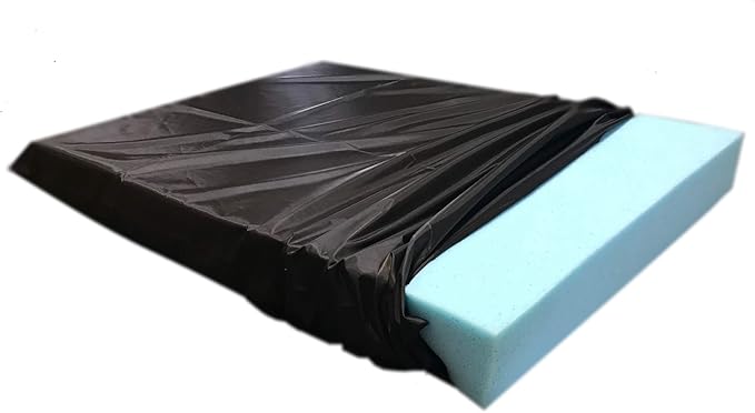 High Density Solid Blue Cooling Gel Infused Memory Foam Pad Dog Pet Bed + Internal Waterproof Cover (37x27x4 Inches)