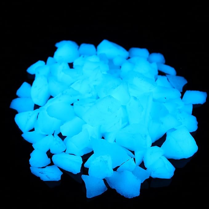 Shiny Stone Aquarium Gravel Sand, Sky Blue, 8-15mm | Glow in The Dark
