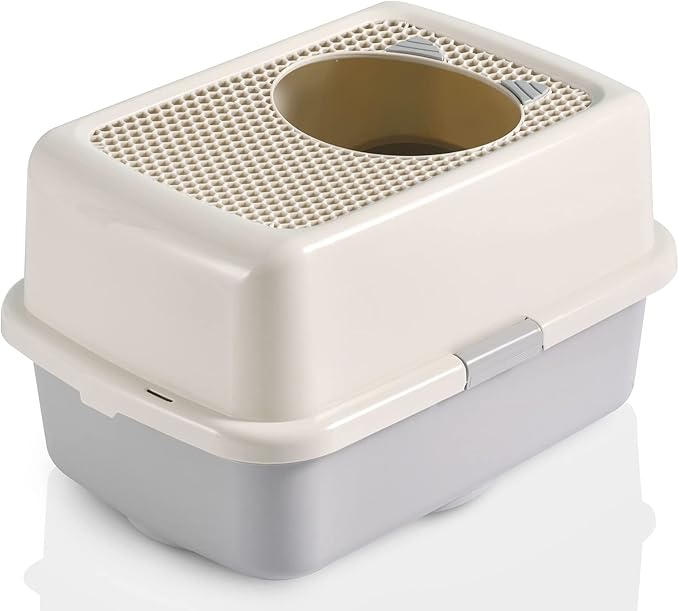 Smart Paws Covered Litter Box for Cats – Enclosed Design with Odor Control, No Mess, Easy Clean, Large Size for Multiple Cats