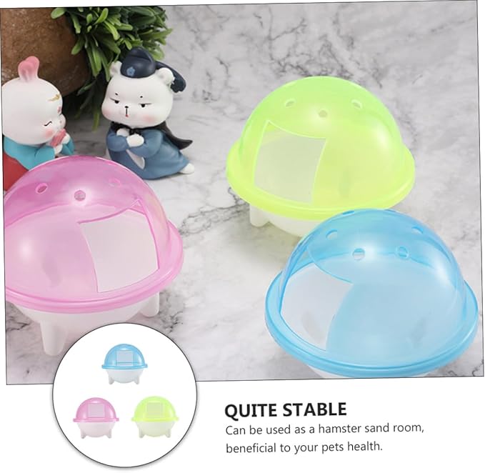 SUPVOX 3pcs Hamster Bathroom Chinchilla Dust Bath Guinea Pig Hideout Pet Cleaning Bath Tub