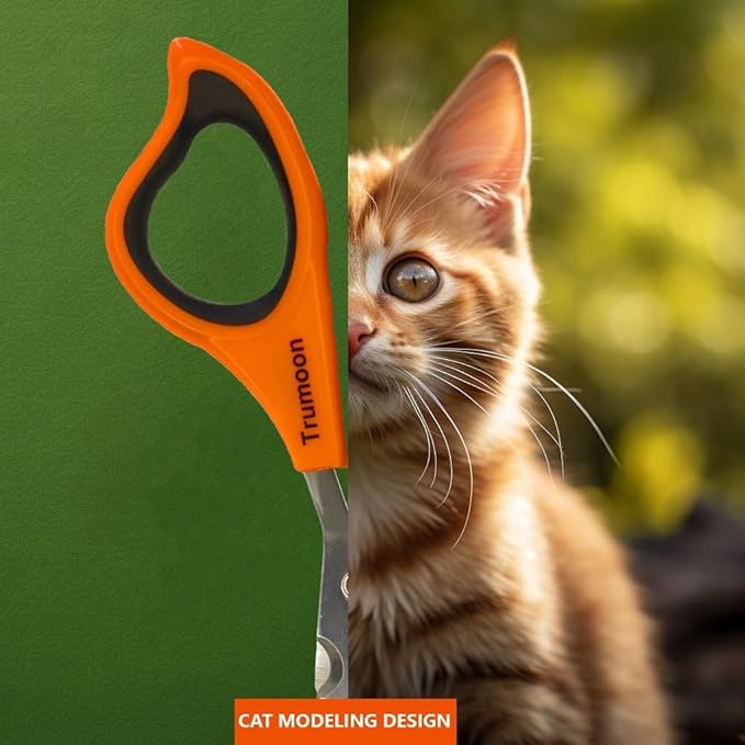Trumoon Cat Nail Clippers with Safety Guard - Safe 2mm Trimming Circular Hole for Long-Haired, Anxious, or Wiggly Cats, First-Time Trimmers & New Cat Owners