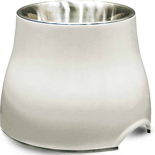 Dogit Elevated Dog Bowl, Stainless Steel Dog Food and Water Bowl for Large Dogs, White, 73753