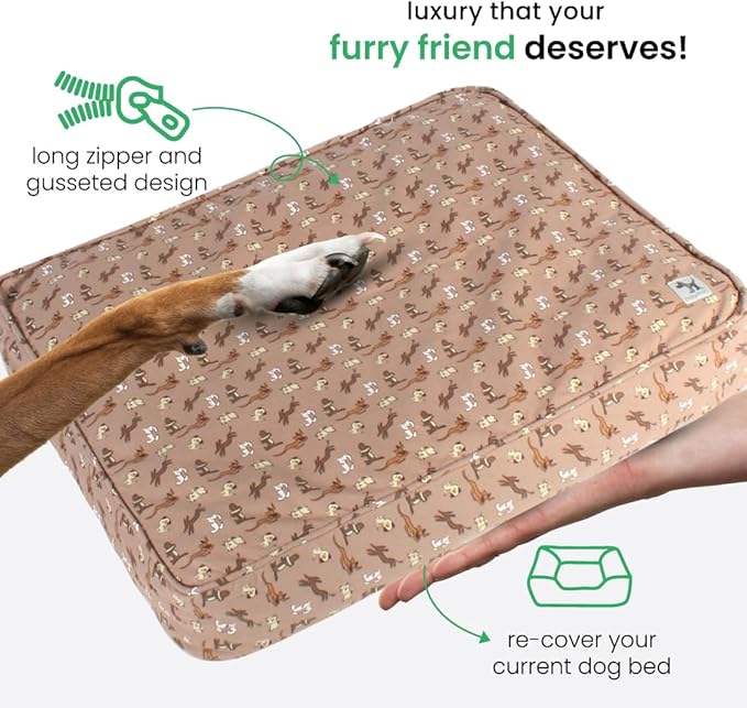 Molly Mutt Medium to Large Dog Bed Cover - Daysleeper Print - Measures 27”x36”x5’’ - 100% Cotton - Durable - Breathable - Sustainable - Machine Washable Dog Bed Cover