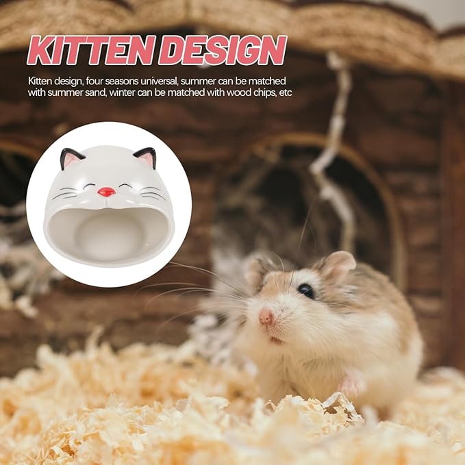 Sosoport Hamster Hideout Ceramic Hamster House and Habitats Cool Bed Small Animal Pet House Ideal for Gerbil Chinchilla