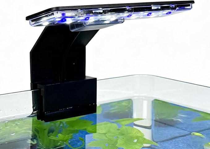 Mini Clip On Aquarium Light 7W Full Spectrum Fish Tank Light with 3 Colors & Dimmable Brightness, USB Moving Small LED Fish Lamp for 1-3 Gallon Tanks