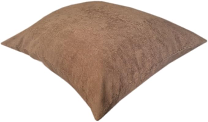 Durable Comfort Micro-Cushion Memory Foam Pet Dog Pillow Bed with Waterproof Liner + External Cover for S,M,L Dogs- Complete Set (Brown Microsuede, 36''x29'')