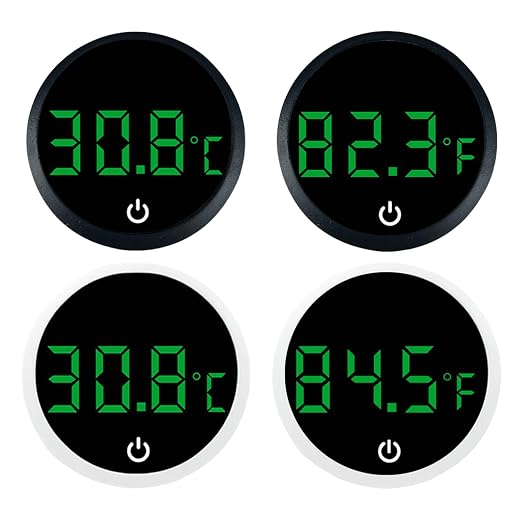 Fishtanks Digital Thermometers LED Display Accurate Temperature Gauge for Reptiles Tanks Wth Stick on Rechargeable Design LED Display Thermometers