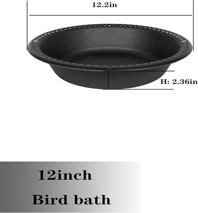 OVZILKI 12 inch BirdBath Bowl Only with Rust-Proof Black Chains, Bird Baths for Outdoors Heavy Duty, Hanging Bird Bath Hanging Bird-Feeder for Garden Backyard Decor (Brown 1 Pack)