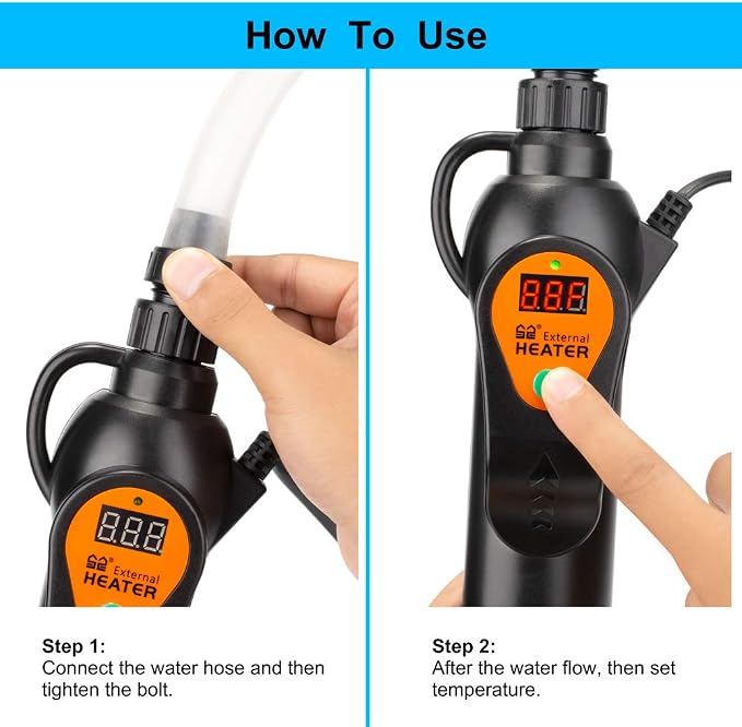 DaToo Aquarium External Heater in-Line Fish Tank External Heater 300W for Canister Filter