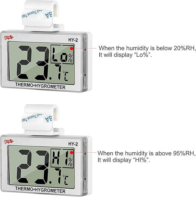 Digital Reptile Thermometer for Tank, Temperature and Humidity Monitor with Probe, Terrarium Thermometer Hygrometer for Gecko, Crested Gecko, Snake, Bearded Dragon Tank Accessories