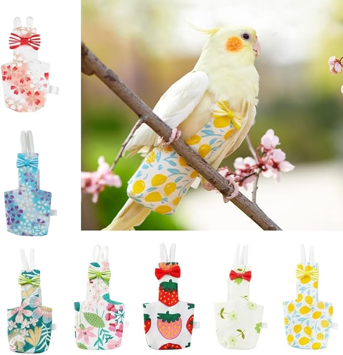 Ldabrye Bird Diaper Washable Parrot Diaper Fashion Flight Suit for Parakeets Parrot Costume Nappy Clothes for Budgies
