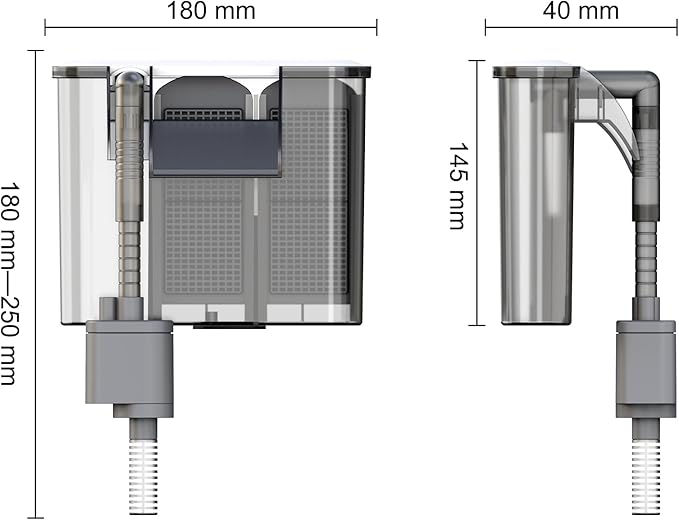 Vimvins Small Aquarium Filter, Quiet Fish Tank HOB Filters for 5 to 15 Gallon Aquariums, Adjustable Flow（Model: 303）