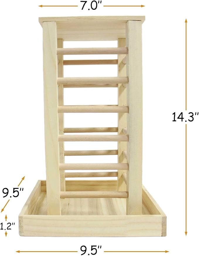 kathson Wooden Hay Feeder Rabbit Less Waste Food Feeding Rack Standing Pet-self Feeding Hay Manager Grass Holder Small Animals Cage Accessories for Bunny Chinchilla Guinea Pig