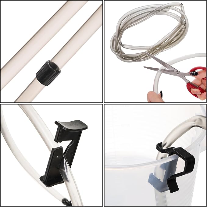 Peohud Small Gravel Vacuum for Aquarium, Multifunctional Fish Tank Cleaner, Aquarium Gravel Cleaning Kit for Water Changing, Sand Cleaning
