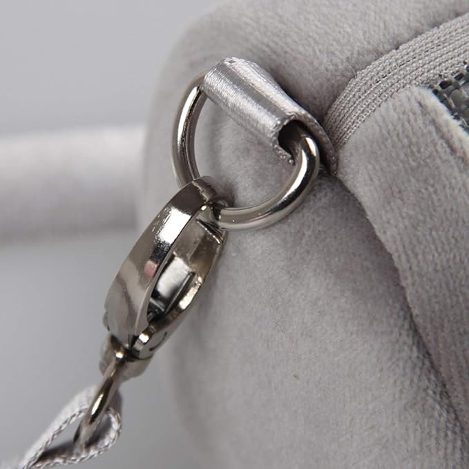 Dwarf Hamster Carrier Bag Portable Cylinder Warm Outdoor Bag with Adjustable Single Shoulder Strap (Grey)