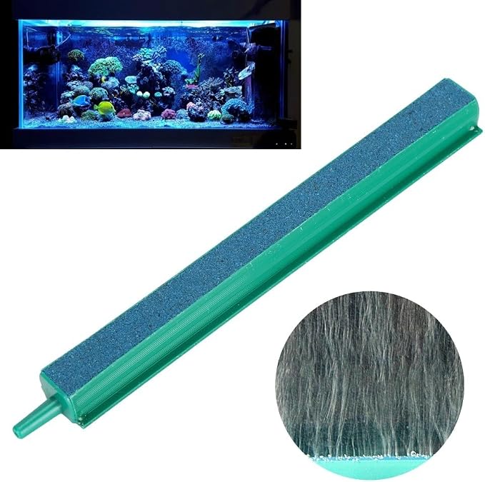 Green Air Stone Bar Fine Bubble Diffuser for Aquarium Air Pump Even Oxygenation and Heat Dissipation(15CM)