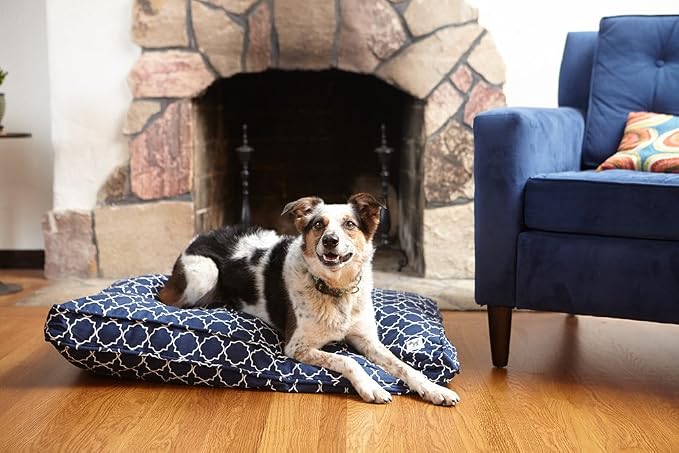 Molly Mutt Sheepy Wool-Filled Crate Pad, GOTS-Certified 100% Organic Cotton Canvas Cover with Soft 100% Natural Wool Insert, Ideal for Dog Bed or Kennel, Romeo & Juliet, 30" x 21" x 2.5"