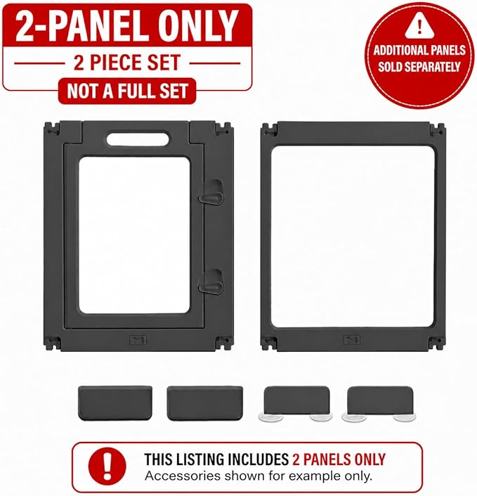 Transparent Indoor Dog Playpen with Safety Lock, Indoor Dog Fence for Small & Medium Pets | Secure, Stylish, Easy Clean Play Pen for Dogs & Pets with Scratch Resistant Panels (Black, 1 Door 1 Panel)