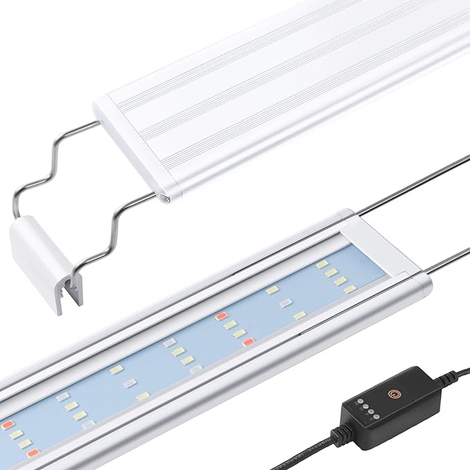 HITOP Full Spectrum LED Aquarium Light – 32-40" Classic Fish Tank Light with Timer, Aquarium Plant Light with Stable Extendable Brackets