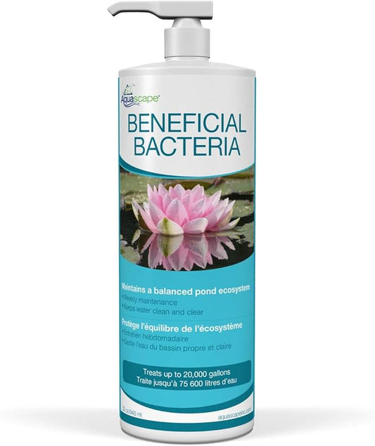 Aquascape Beneficial Bacteria Liquid Water Treatment for Ponds and Water Gardens (32 Oz / 946 ml)