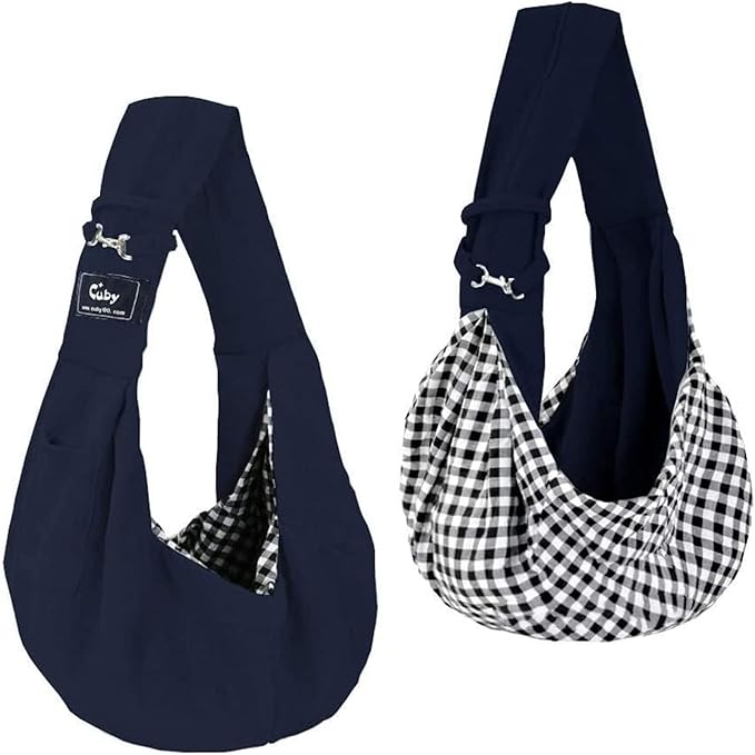 CUBY Dog and Cat Sling Carrier - Hands Free Reversible Pet Papoose Bag - Soft Pouch and Tote Design - Suitable for Puppy, Small Dogs Cats Outdoor