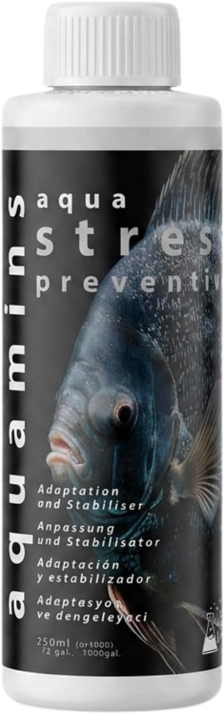 Aqua Stress Preventive Water Conditioner for Aquarium - 250ml / 8.45 fl oz - Fish Coat Support & Water Stabilizer for Freshwater and Saltwater Tanks