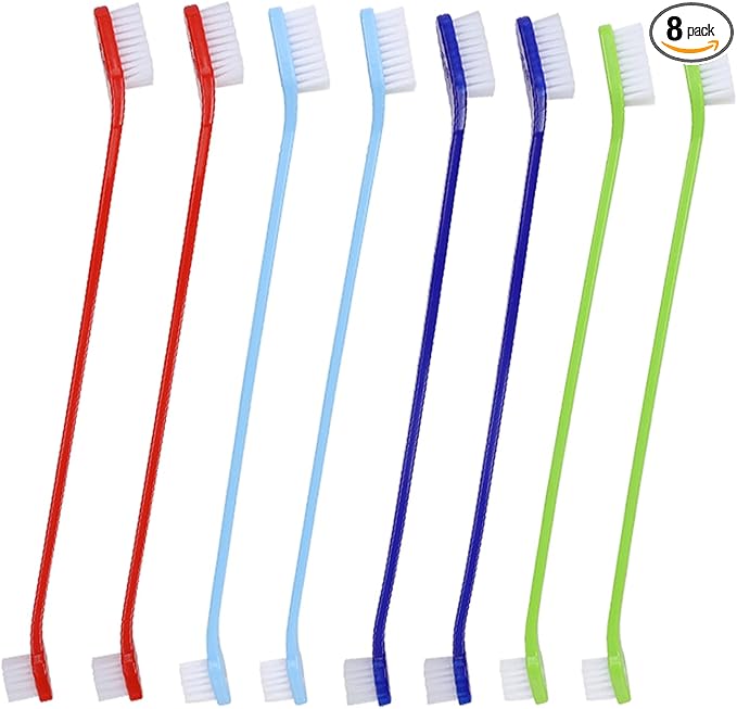 YMCCOOL Dog Toothbrush Set of 8 – Dual Headed Dental Hygiene Brushes for Small to Large Dogs, Easy Teeth Cleaning & Dental Care,Dog Tooth Brushes for Small to Large Dogs, Cats, and Most Pets