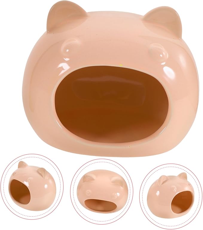 COLLBATH Ceramic Hamster Hideout Small Animal House Cooling Cozy Bed for Hamsters Gerbils Guinea Pigs and Hedgehogs Comfortable Pet Shelter