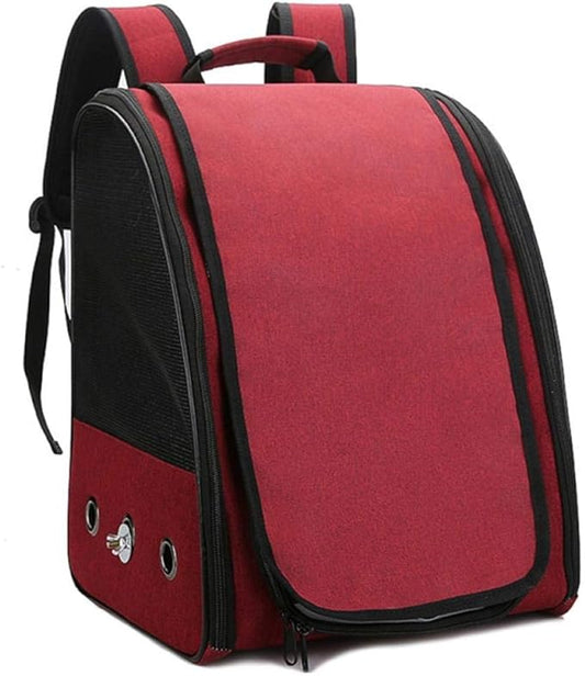 Bird Carriers Pet Parrot Backpack Bird Travel Carrier Outerdoor Breathable Hiking 1Pcs Red