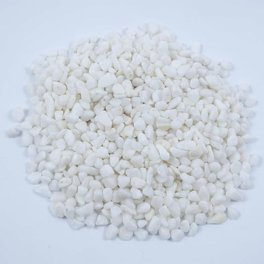 Colored Aquarium Gravel,Colorful Pea Gravel,Garden Rocks,Decorative Stones Rocks for Fish Tank,Aquarium,Fairy Garden Decor,Planters,Vase Fillers,Landscaping,1 Pound (White, 4-6mm)
